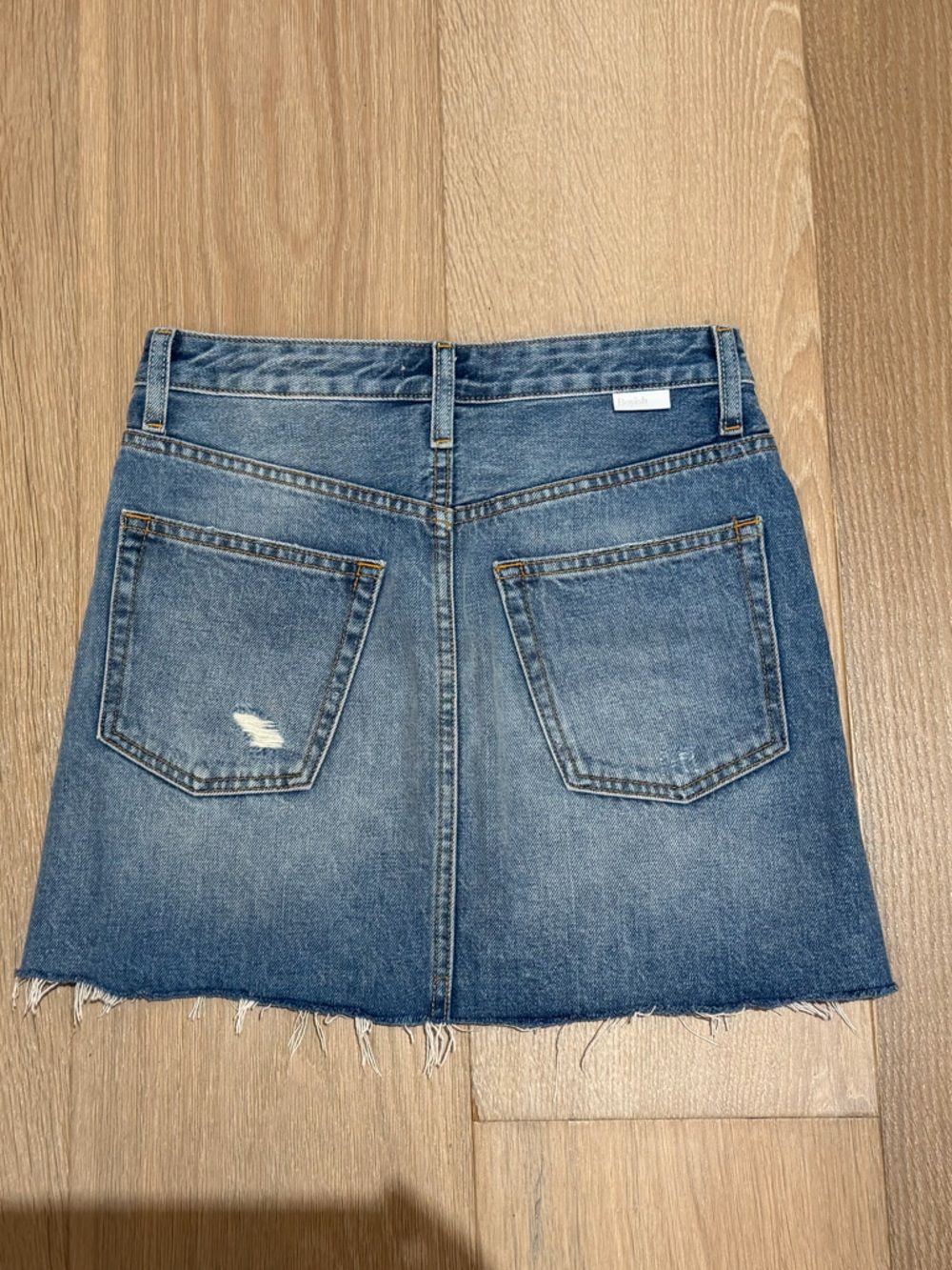 Boyish jeans Light Blue Washed distressed Denim Skirt 25 - Picture 3 of 12